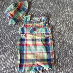 Chaps RL shortalls with matching hat. Size 6mo
